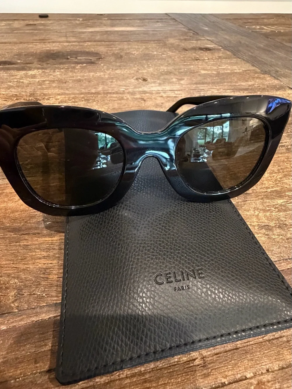 Celine Black Oversized Cat-Eye Sunglasses